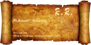 Rubner Rózsa névjegykártya