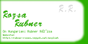 rozsa rubner business card